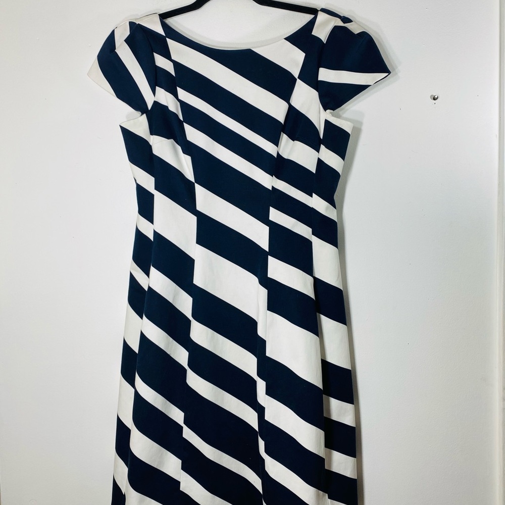 Rickie Freeman Teri Jon 6 Blue Sailor Ribbon Bow Dress
